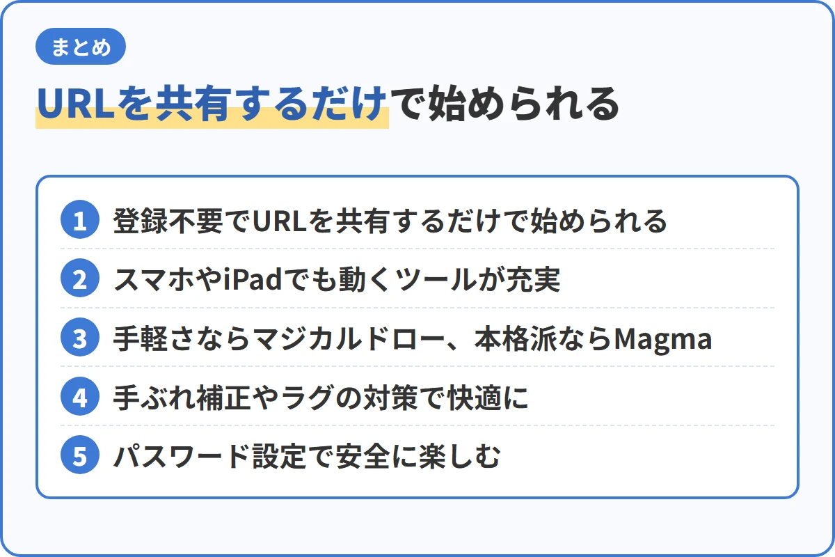 URLを共有するだけで始められる